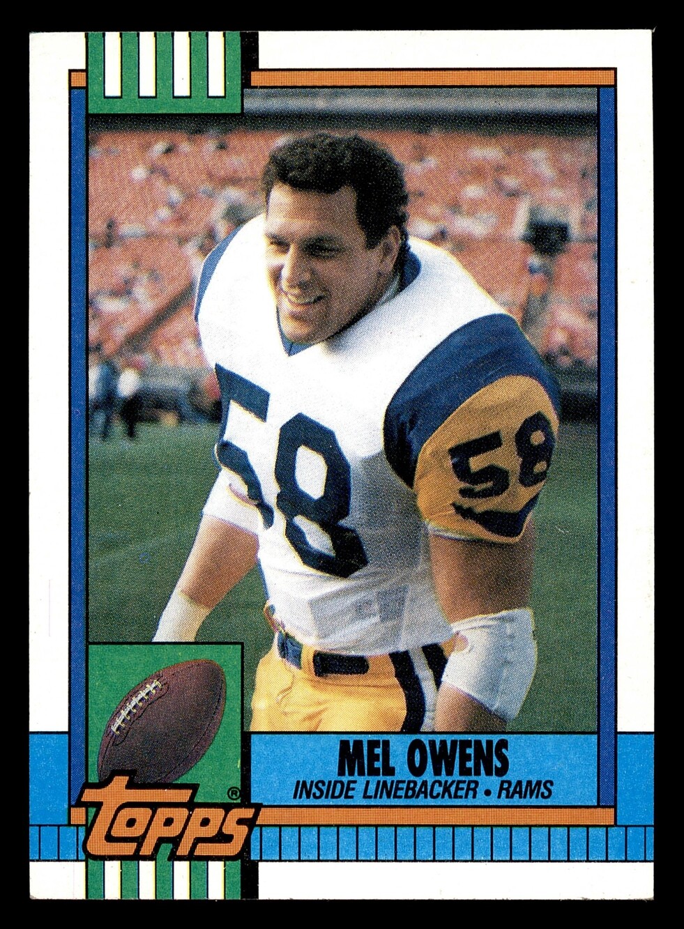 1990 Topps #82 Mel Owens Football Card Los Angeles Rams